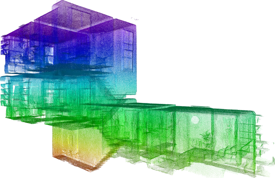 Three-dimensional cutaway view of the New Kings Road point cloud