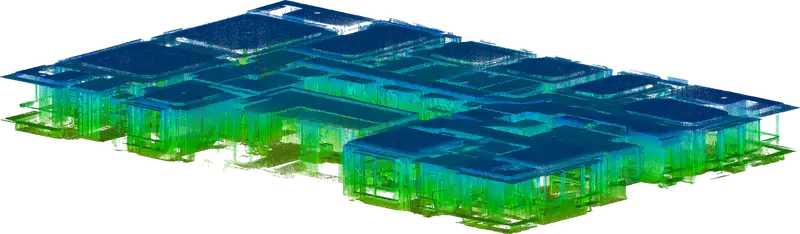 Three-dimensional view of the Peninsula Heights floor plate, graded by height